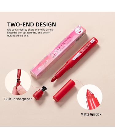 Erinde 3PCS Matte Lipstick & Lip Liner Set - Long Lasting Waterproof Crayon Makeup Precision Tip with Sharpener - Warm Brown Purple Shades 10#11#12 - Buy Online on GoSupps.com