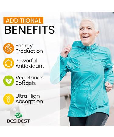 1000mg Liposomal Ubiquinol CoQ10 Supplement - 120 Vegan Softgels for Heart Health & Energy - High Absorption Antioxidant (Pack of 2 - Buy Online on GoSupps.com