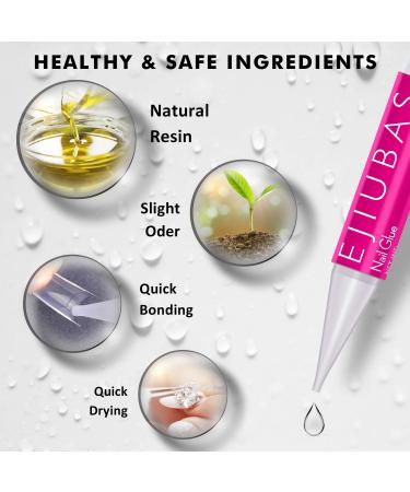 Ejiubas 500PCS Clear Coffin Nail Tips Kit with Glue - Nail Salons & DIY Nail Art - 10 Sizes - Buy Online on GoSupps.com