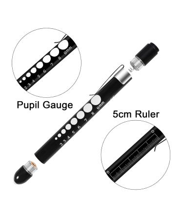 Shop Almocn 2-Piece LED Pen Lamp Set for Nurses - Reusable Medical Light with Pupil Teaching Ruler | Black & Gold - Buy Online on GoSupps.com