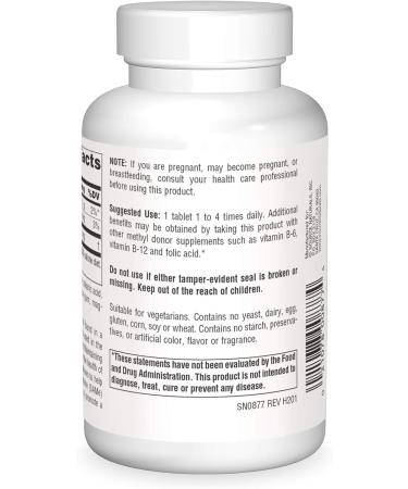 Source Naturals TMG 750mg - Anhydrous Betaine Supplement - 120 Tablets - Buy Online on GoSupps.com