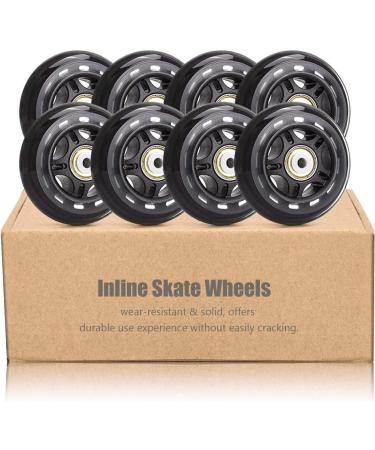 TOBWOLF 8 Pack Inline Skate Wheels 76mm 84A with ABEC-7 Bearing - Indoor/Outdoor Roller Blade Skating Wheels & Luggage Wheels - Training Wheels for Scooters - Black - Buy Online on GoSupps.com