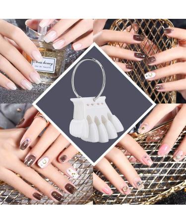 Nail Color Card - 4 Colors 50 pcs Nail Art Tips for Manicure Polish Gel Display - White - Buy Online on GoSupps.com