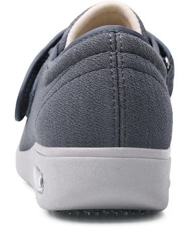 Adjustable Closure Elderly Shoes for Men | Diabetic & Orthopaedic | Anti-Slip Sole | Edema Slippers (Size 7, Gray) - Buy Online on GoSupps.com
