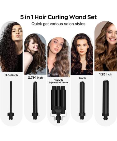 5 in 1 Janelove Hair Curler Set with 3 Barrel Hair Waver and 4 Ceramic Irons 10-32mm - Buy Online on GoSupps.com