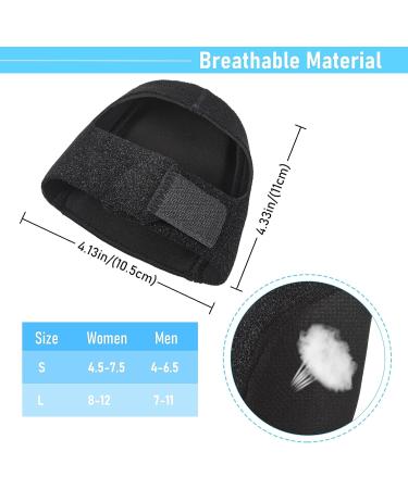 Adjustable Breathable Heel Support for Plantar Fasciitis - 4 Pcs Heel Cushions for Heel Pain Relief | Black, Large - Buy Online on GoSupps.com