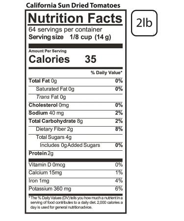 Traina Home Grown California Sun Dried Tomato Halves - Healthy Non GMO Gluten Free Kosher Certified Packed in Resealable Bag (2 lbs) 2 Pound (Pack of 1) - Buy Online on GoSupps.com