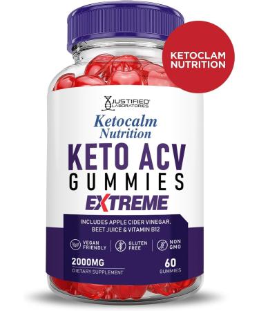 Justified Laboratories (2 Pack Ketocalm Nutrition Keto ACV Apple Cider Vinegar Formulated with Pomegranate Beet Juice Powder B12 Vegan Non GMO 120 Gummies 60 Count (Pack of 2) - Buy Online on GoSupps.com