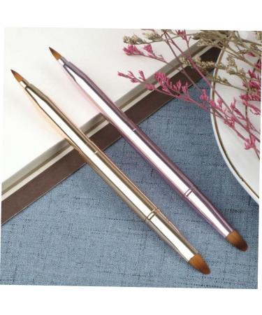 Balacoo 6 Pcs Retractable Lip & Makeup Brush Set - Double Ended Lip Brush Foundation & Powder Brushes - High Quality Artificial Fiber for Perfect Application - Buy Online on GoSupps.com