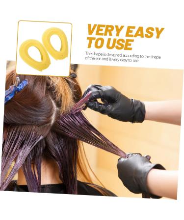 Angoily 2 Pairs Hair Dyeing Supplies Ear Covers for Shower Heat Ear Shields Coloring Ear Cover for Dying Hair Dryer Showering Ear Muffs Black Silica Gel Protector Make up Pregnant Woman 7.5x5cm Yellow - Buy Online on GoSupps.com