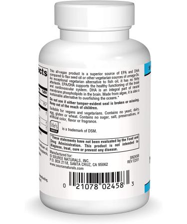 Source Naturals Vegan Omega-3s EPA-DHA 300mg - 30 Non-Fish Softgels - Buy Online on GoSupps.com