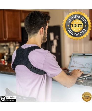 POAGL Posture Corrector for Men | Adjustable Upper Back Brace for Neck, Back, and Shoulder Pain Relief | Clavicle Support Brace for Kyphosis Straightening | Design Patented | Universal Fit | Black - Buy Online on GoSupps.com