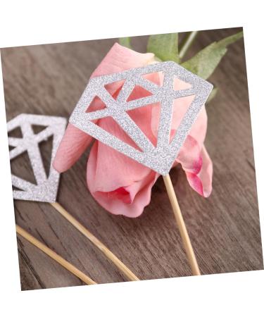 WOFASHPURET 50pcs Diamond Cake Decorations Cupcake Diamond Topper Glitter Wedding Cupcake Picks Fruits Toothpicks Wedding Decor Decorations for Home Wedding D cor Baby Birthday Cake Paper Cup Silver medium - Buy Online on GoSupps.com