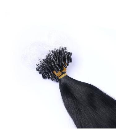 Buy 100% Remy Micro-Ring Hair Extensions - #1 Black 60cm 300 Strands Easy to Use - Buy Online on GoSupps.com