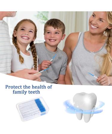 200 Interdental Brushes & 2-in-1 Silicone Toothbrush - Dual-House Oral Tooth Picks for Effective Tooth Cleaning (Blue) - Buy Online on GoSupps.com