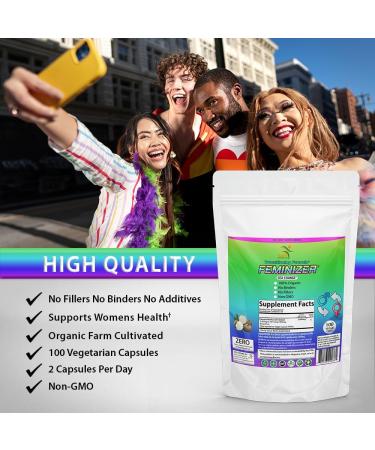 Feminizer Sex Change Pills - 100 Veggie Caps | Pueraria Mirifica 1000mg - Premium Organic Estrogen Supplement for Women & Transgender Support - Buy Online on GoSupps.com