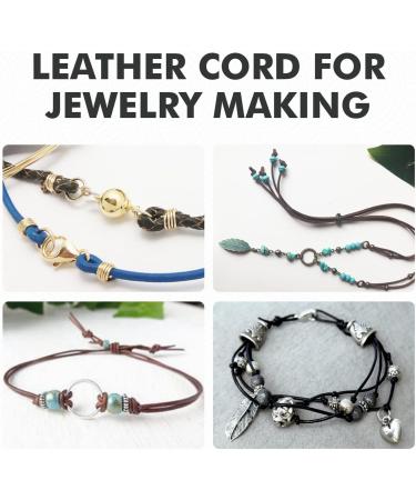 Round Leather Cord 2mm - 27 Yards - Distressed Saddle for Jewelry Making, Bracelets, Necklaces, Crafts - DIY Projects - Buy Online on GoSupps.com