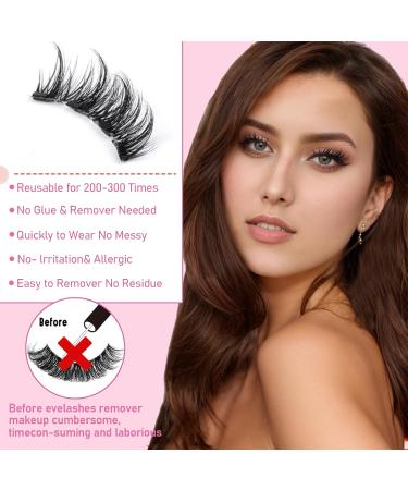 VEROA Magnetic Eyelashes With Applicator - Natural Look Cat Eyemagnetic Lashes Without Eyeliner - Reusable Magnetic Eyelashes Lightweight Waterproof Easy To Wear(Black) - Buy Online on GoSupps.com