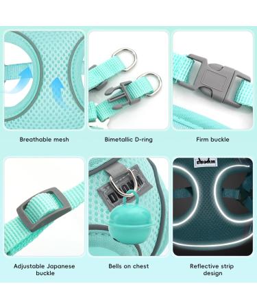 MOSTFUN Escape Proof Cat Harness and Leash Set | Adjustable Soft Mesh Design with Reflective Stripe | Ideal for Small to Medium Cats | Green - Buy Online on GoSupps.com