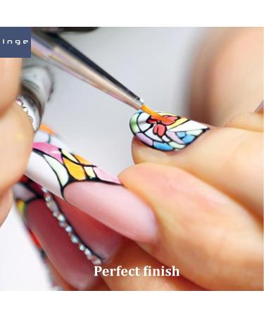 Inge Nail Art Brushes Set - 15-Piece Kit for Fine Detailed Painting - Ideal for Gel Nail Applications - Buy Online on GoSupps.com