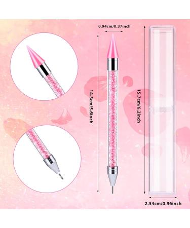 Double-Sided Strass Picker Tool & Dotting Tool with Wax Head for Rhinestones - Colorful Point Drilling Pencil & Storage Box (Pink) | International Shipping - Buy Online on GoSupps.com