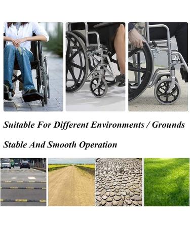 6in/7in/8in Replacement Walker Wheels Wheelchair Front Casters Solid Tires Anti-Slip Rubber Wheels for Rollators Set of 2-Black/Grey Grey 8in (20cm) - Buy Online on GoSupps.com