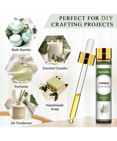 Aoruilia 10ml Cypress Essential Oil - 100% Pure Natural Cypress Oil Essential Oils for Diffuser for Home Aromatherapy Spa Massage Soaps & Candles Making Cypress 10 ml (Pack of 1) - Buy Online on GoSupps.com