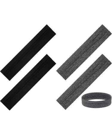 VSIOPY 4-Piece Non-Slip Sports Headbands for Men | Moisture-Wicking Hair Bands for Jogging Yoga Cycling & Fitness | 2 Black & 2 Gray - Buy Online on GoSupps.com
