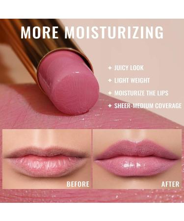 Oulac Mauve Pink Lipstick - Moisturizing Tinted Lip Balm | Sheer Shine Vegan Formula for Hydrated Lips | Lightweight & Juicy Finish - 2.2g/0.07oz - Buy Online on GoSupps.com
