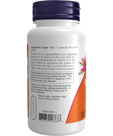 NOW Foods - Vitamin D Vegetarian Dry 1000 IU - 120 Vegetarian Capsules - Buy Online on GoSupps.com
