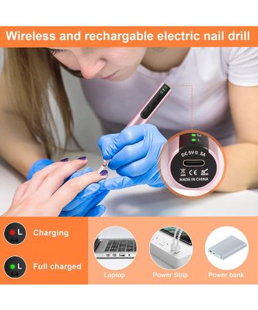 CGBE Rechargeable Cordless Nail Drill - Portable Electric Manicure & Pedicure Tool for Acrylic & Gel Nails - Salon-Quality Nail Drill Kit in Pink - Buy Online on GoSupps.com