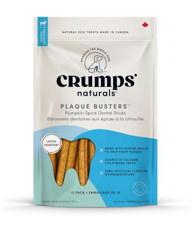 Crumps' Naturals PB-WP-7" Plaque Busters with Pumpkin Spice 7"- 10 Pack (270g/9.5oz) & Mt-Fd-105 Mini Trainers Freeze Dried Beef Liver (1 Pack) 126 G (Packaging may vary) - Buy Online on GoSupps.com