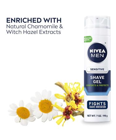 NIVEA MEN Sensitive Shave Gel with Vitamin E & Chamomile - Soothing Shaving Experience - 7 Oz - Buy Online on GoSupps.com