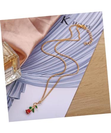 VALICLUD Necklaces Gold 1pc Gold Chain Necklaces Rose Pendant Necklace Vintage Necklace Rose Chain European and Flower Necklace - Buy Online on GoSupps.com