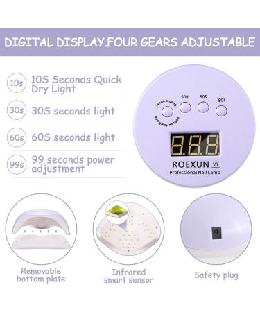 Roexun 168W UV LED Nail Lamp - Portable USB Nail Dryer for Gel Polish with Auto Sensor & 4 Timer Settings | Perfect for Fingernail & Toenail Care - Buy Online on GoSupps.com