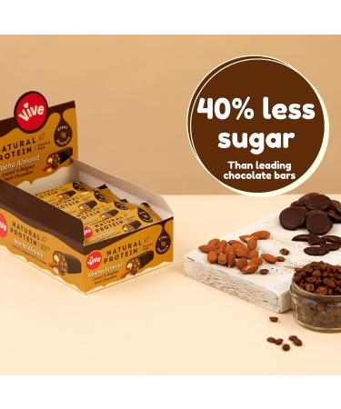 Vive Gluten Free Protein Bars High Protein Snacks Vegan High-Fibre 100% Natural Non-Dairy Mocha Almond Flavour 12 x 49g Mocha Almond 12 Count (Pack of 1) - Buy Online on GoSupps.com