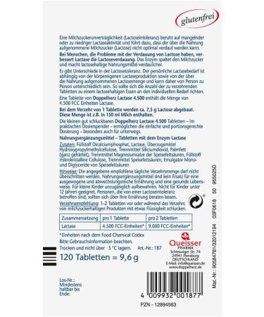 Double Heart Lactase 4500 for Lactose Intolerance - 120 Tablets (2 Pack) | Improve Digestion & Enjoy Dairy Again - Buy Online on GoSupps.com