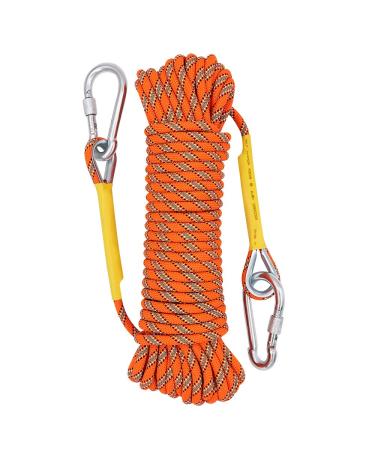 X XBEN Outdoor Climbing Rope 10M(32ft) 20M(64ft) 30M(96ft) 50M(160ft) 70M(230ft) 152M(500FT) 352M(1000FT) Static Rock Climbing Rope for Escape Rope Ice Climbing Equipment Fire Rescue Parachute Orange 1/3 Inch x 32 Feet