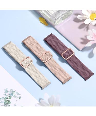 Epova Soft Elastic Nylon Bracelet for Fitbit Versa 3 & 4 - Compatible Scythe Design in Rauchlila Pink Sand Polar Star - Stylish Replacement Band for Men & Women - Buy Online on GoSupps.com