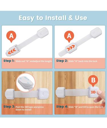 Jingling Child Safety Belt Locks - Self-Adhesive Cupboard & Fridge Drawer Locks for Ultimate Child Safety - Buy Online on GoSupps.com