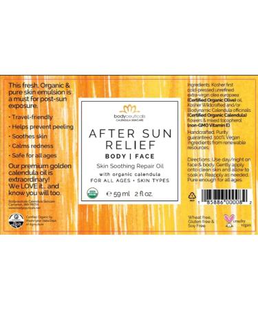 Bodyceuticals Organic Calendula After Sun Oil Moisturizing Face and Body with Olive Oil and Vitamin E Lightweight Formula for Normal to Oily Skin 2 oz - Buy Online on GoSupps.com