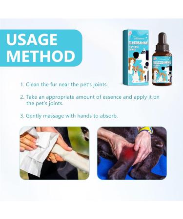 Pet Joint Drops for External Use Glucosamine for Cats & Dogs - Cat Hip and Joint Liquid Topical - Buy Online on GoSupps.com