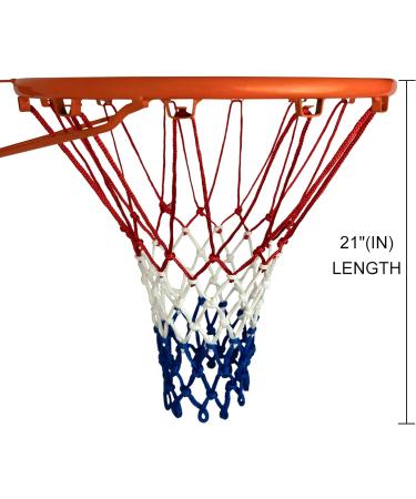 Sanung All-Weather Tri-Color Basketball Hoop Net - 2 Pack | 12 Loop Standard Competition Training Net Replacement for Indoor/Outdoor Use - Buy Online on GoSupps.com