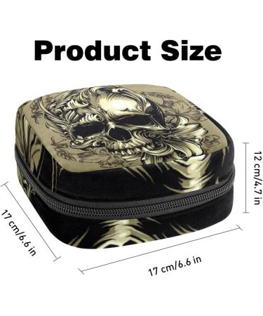 Retro Skeleton Storage Bag for Women's Menstrual Essentials Large Zippered Pocket for Cups Pads & Tampons | Multicolored Design - Buy Online on GoSupps.com