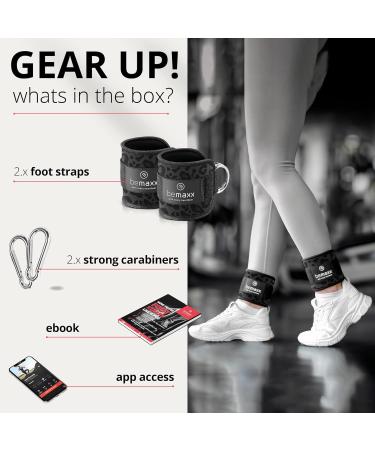 Foot Loops for Cable Train - 2 Set Ankle Straps + Training Book | Padded Leg Trainer with Velcro for Workout | Bein Po Fitness for Men & Women - Buy Online on GoSupps.com