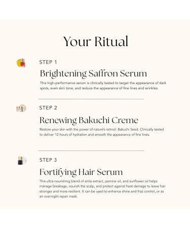 RANAVAT Royal Trio Travel Size Gift Set - Set Includes Brightening Saffron Face Serum, Renewing Bakuchi Face Cream & Fortifying Hair Serum - Clinically Tested Vegan Skincare & Haircare (3 Count) - Buy Online on GoSupps.com