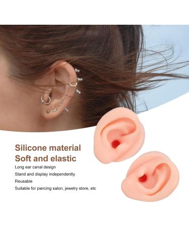 Practice Ear Model Soft Elastic Jewelry Display 1 Pair Ear Model for Beginner for Piercing Salon(Light Skin Color) - Buy Online on GoSupps.com