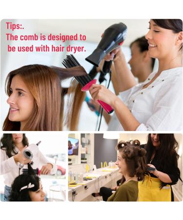 Rose Curling Roll Comb for Women - 17 Teeth Round Styler for Fluffy, Curly Hair - Buy Online on GoSupps.com