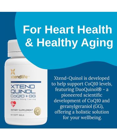 Buy Xtendlife Xtend-Quinol CoQ10 & GG Supplement - Boost Heart Health & Cellular Energy - 60 Count (2 Month Supply) - International Shipping Available - Buy Online on GoSupps.com