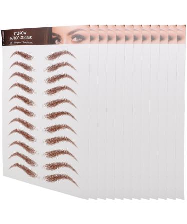 TOPBATHY Autocollants pour Sourcils Waterproof 12 Feuilles Marron Effet 6D Simulation Maquillage Transfert Sourcils R sistants L'Eau pour Entretien et D finition